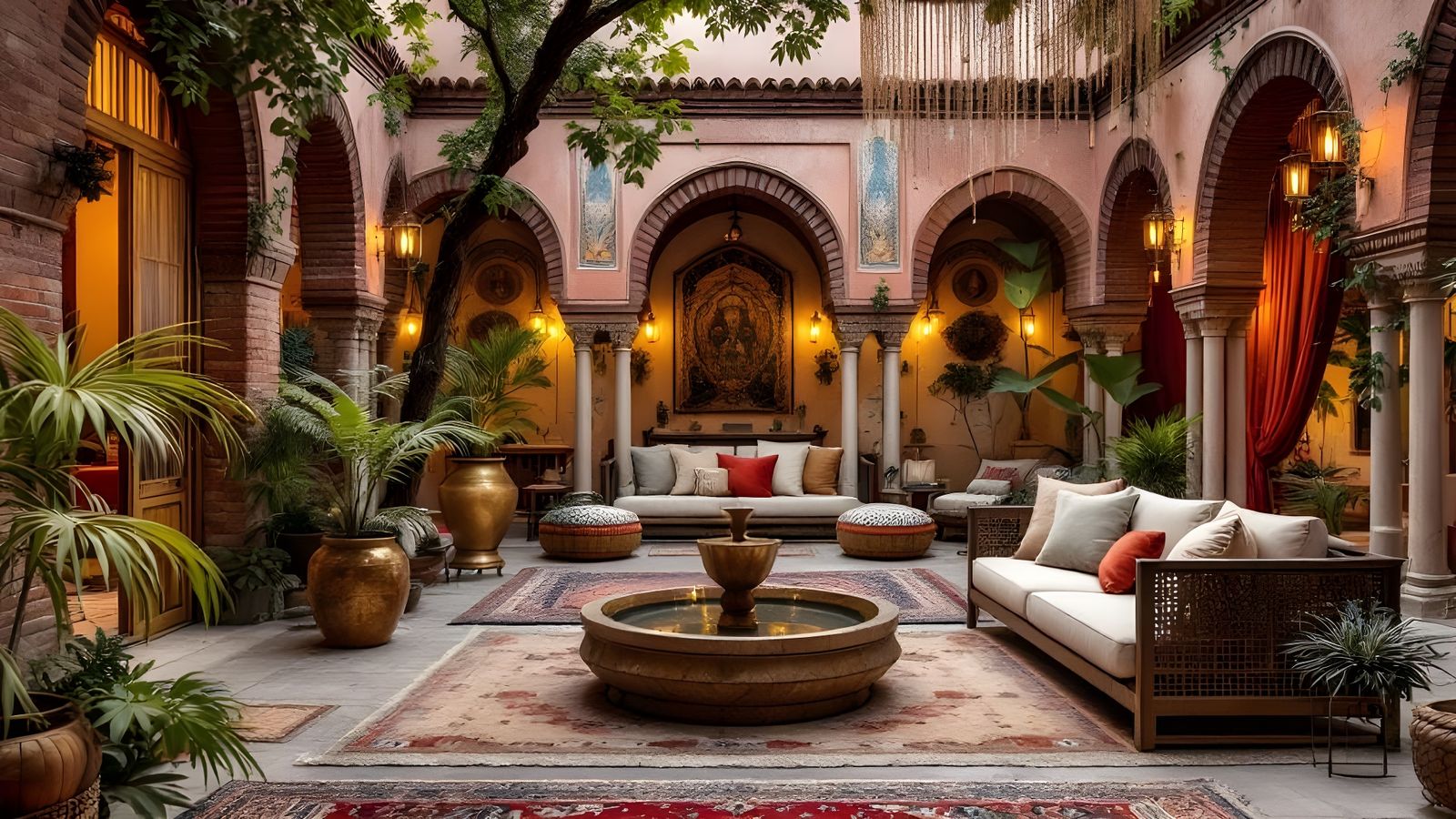 Golden Hour on a Moroccan Patio