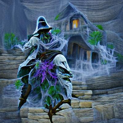 Haunted Sage in Ethereal Forest