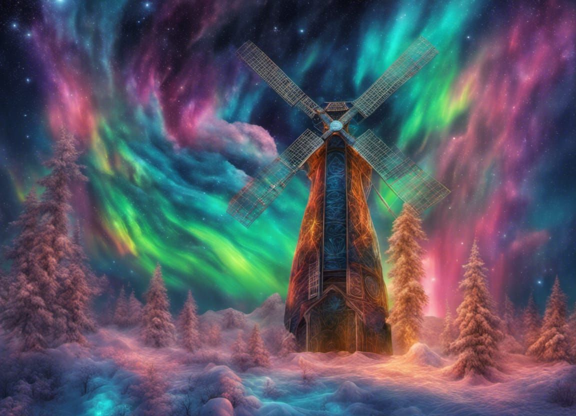 A beautiful magical windmill