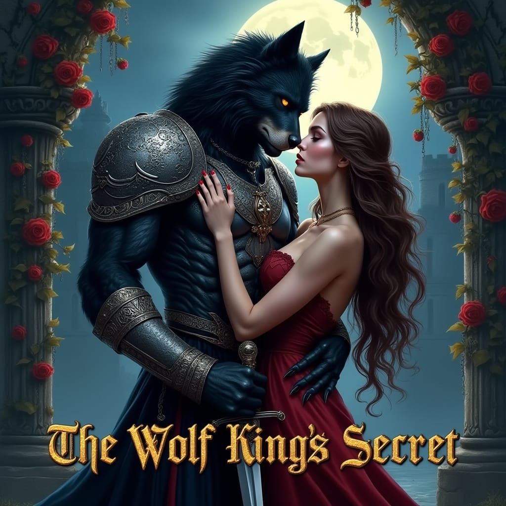 Fantasy Romance Book Cover: The Wolf King's Secret