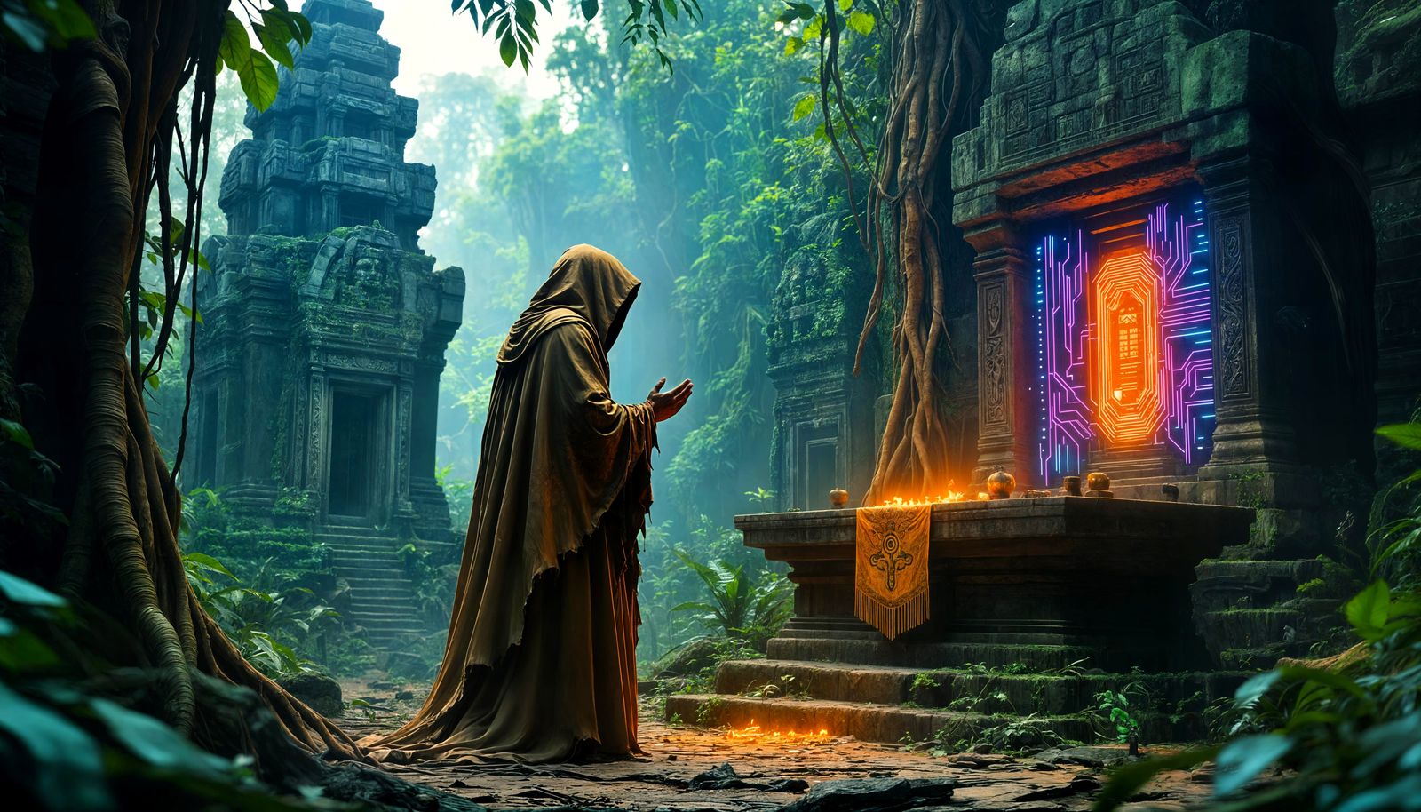 Jungle Temple Algorithm Unlock in Cyberpunk Style