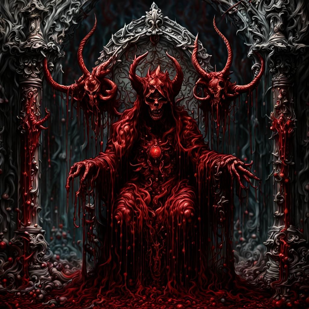 Ominous Satanic Blood Ceremony: Hyperdetailed Concept Art