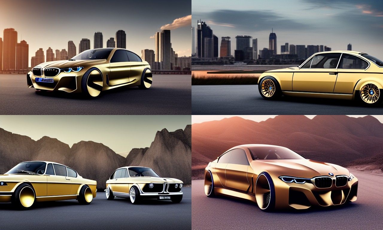 Restomod BMW Concept Car at Golden Hour