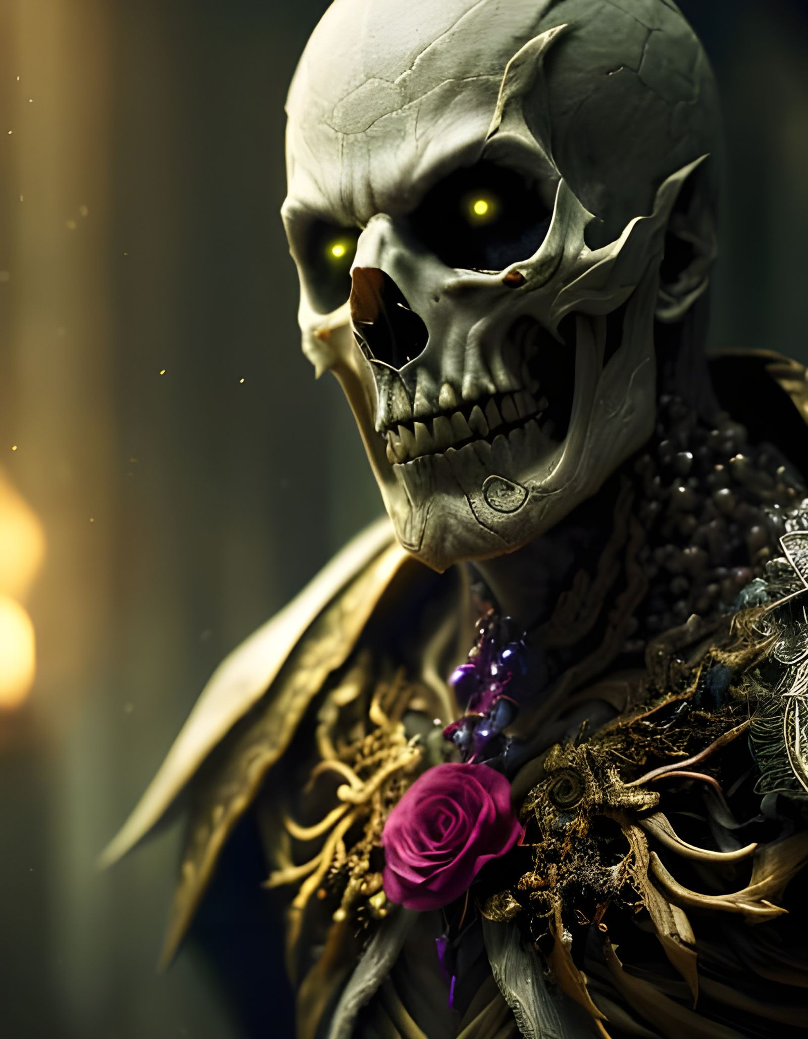 Detailed 8k Wallpaper of a Fearful Necromancer