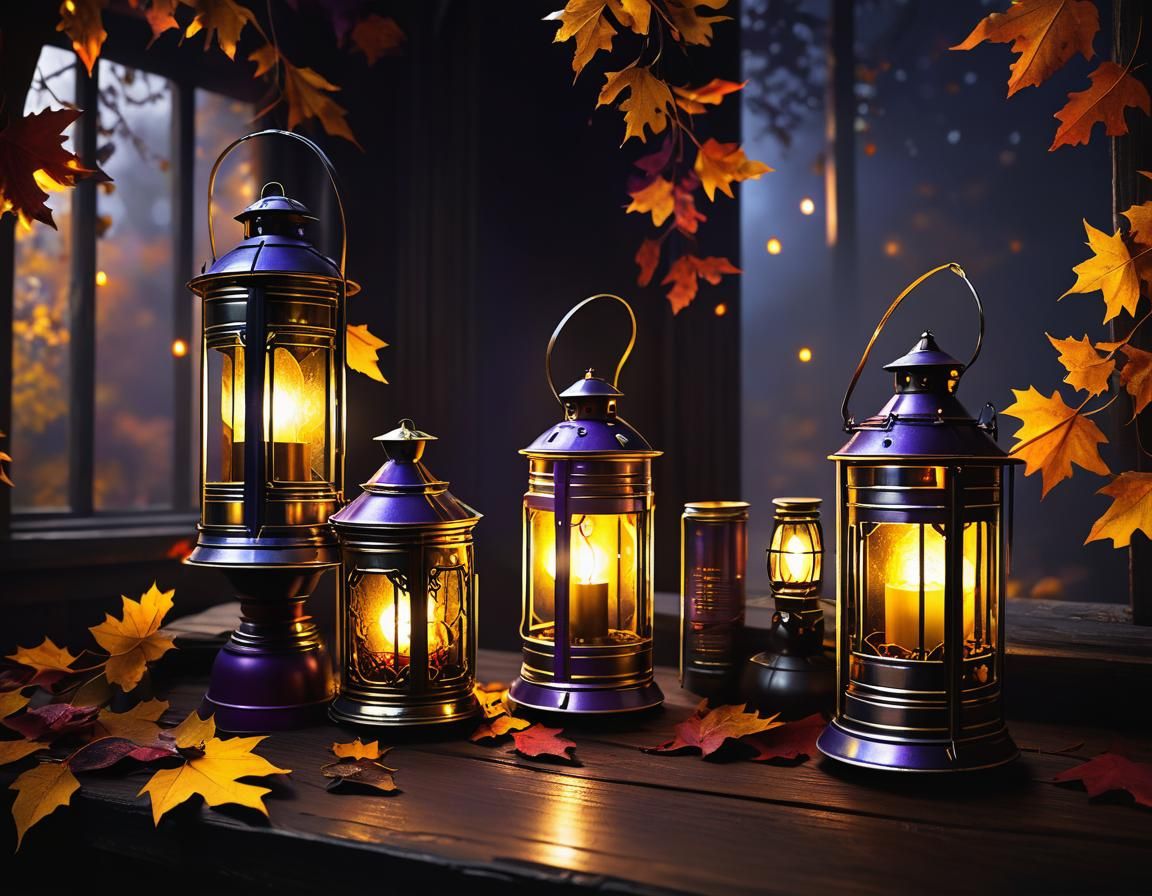 Tin Can Lanterns in Dark Fantasy Style