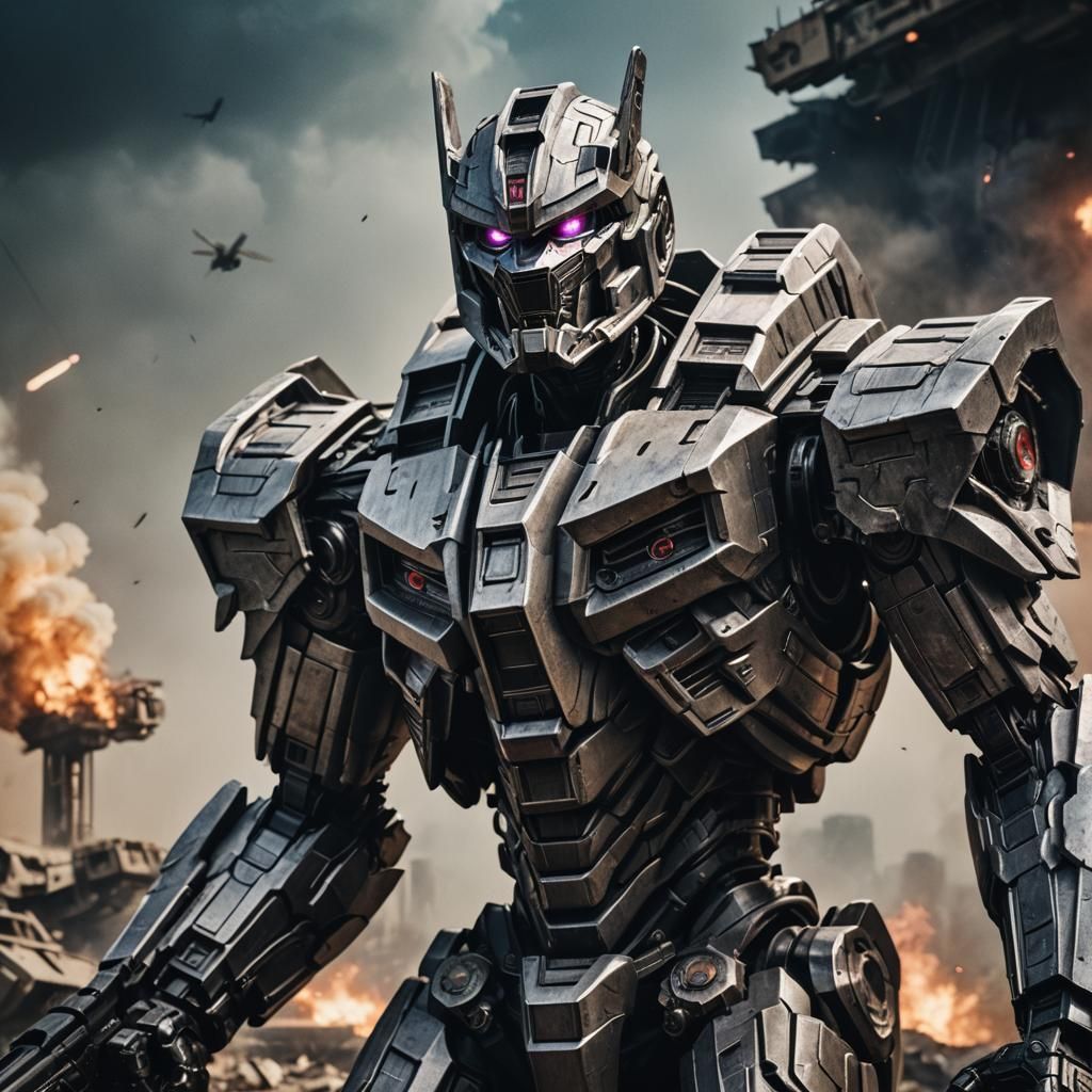 Cinematic Film Still of Megatron
