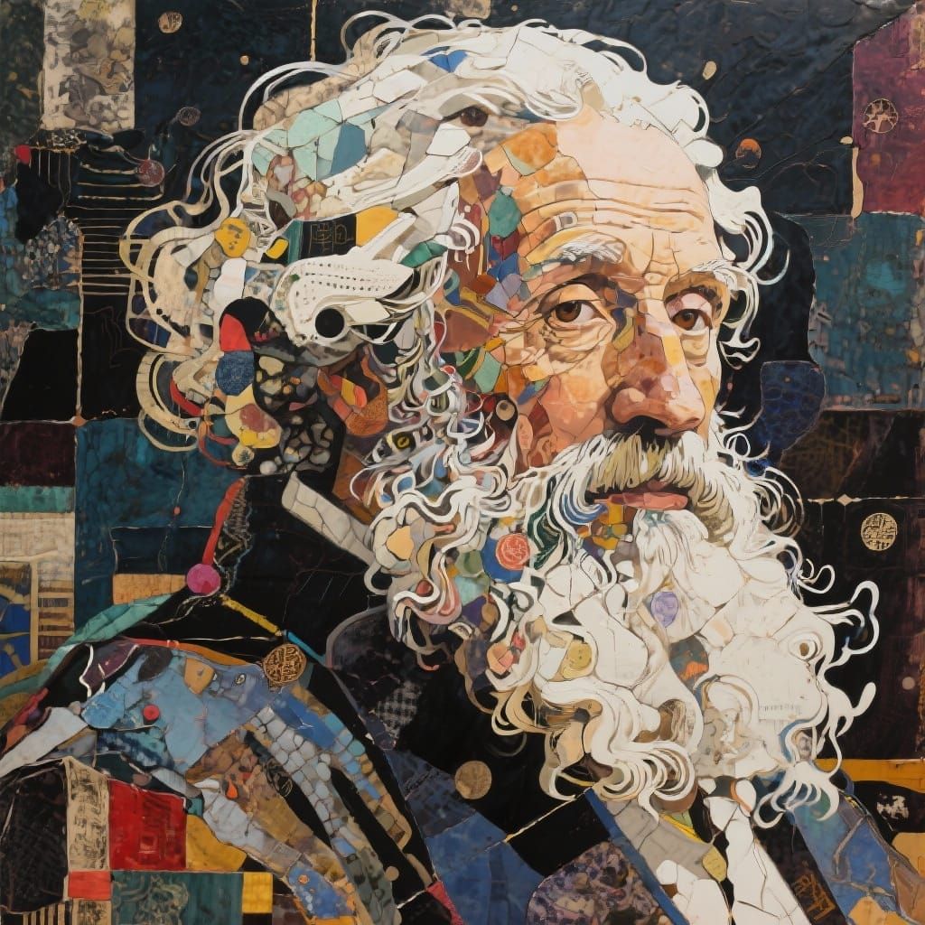 A Philosopher in Mixed Media Style