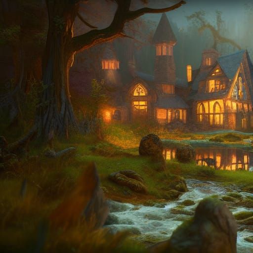 Celtic Princess in Lodge: Fantasy Concept Art