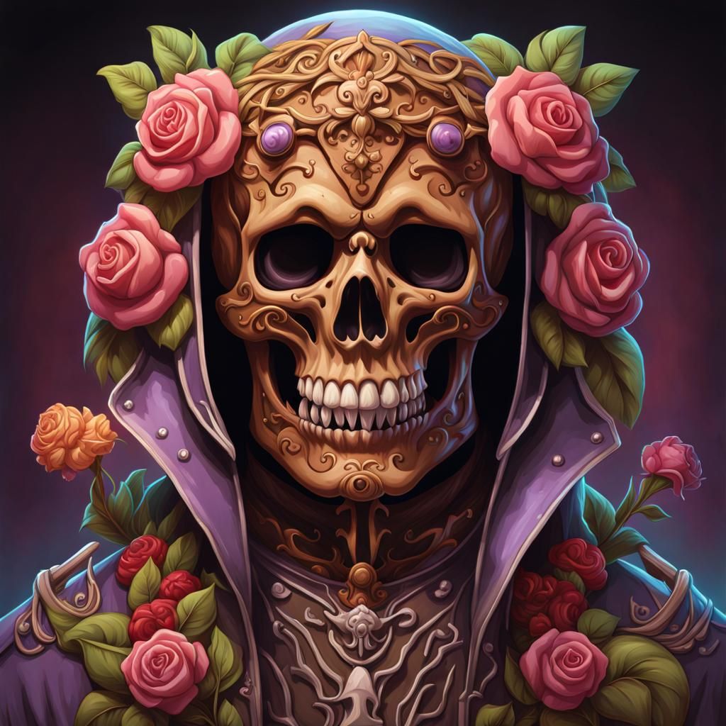 Zombie Gingerbread Man Portrait in Candy Land Art