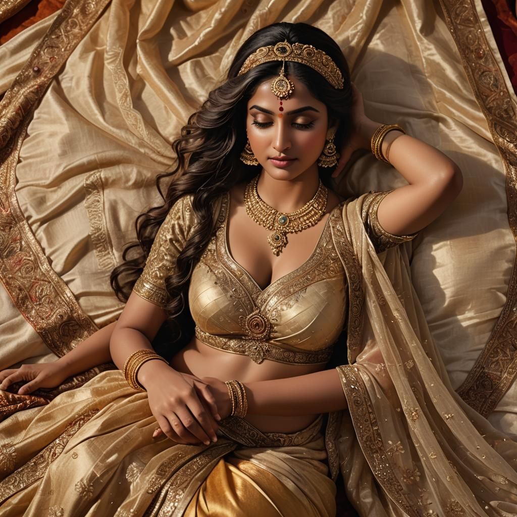 Indian Woman in Saree: Hyperrealistic Portrait in UE5