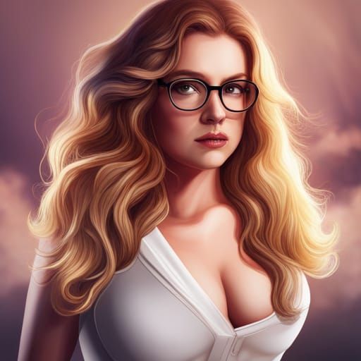 Detailed Portrait of Woman with Curly Hair