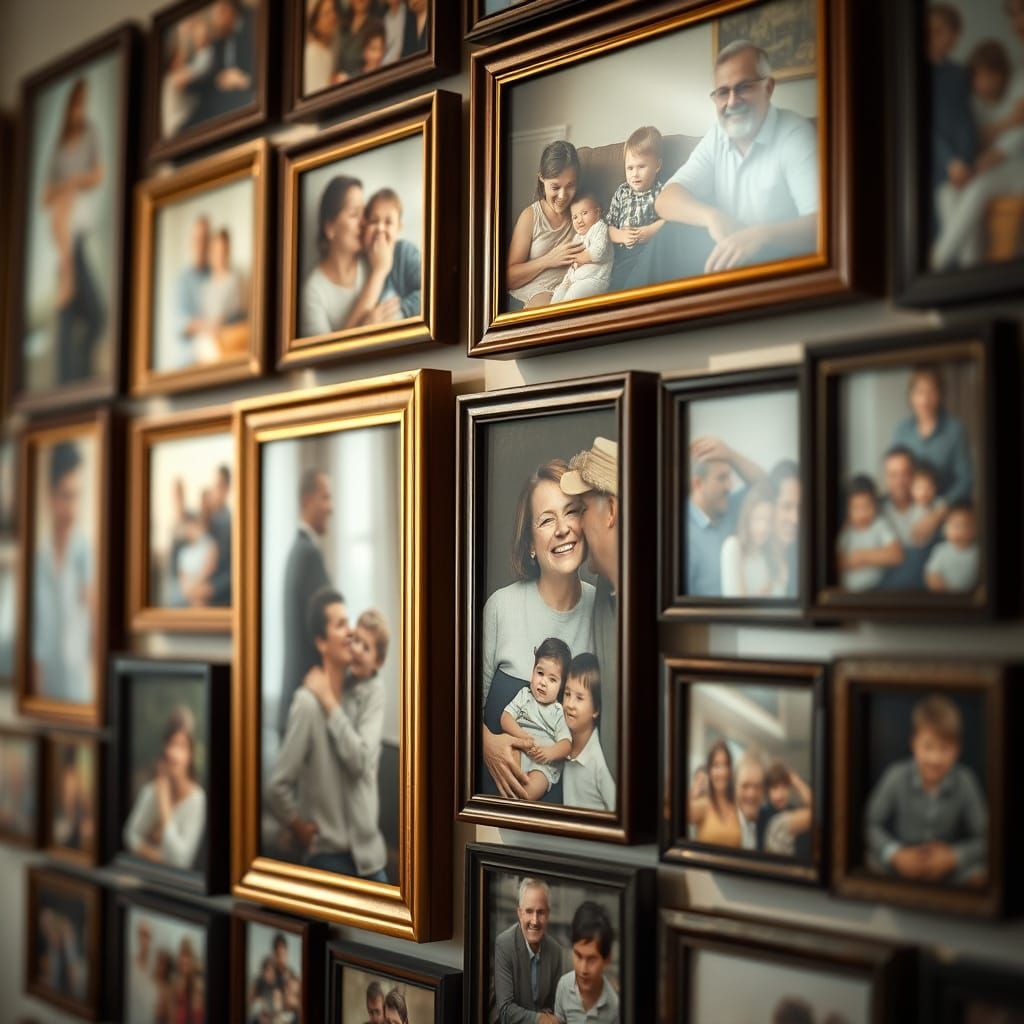 Family Photo Collage: Hyperrealistic Wall of Memories