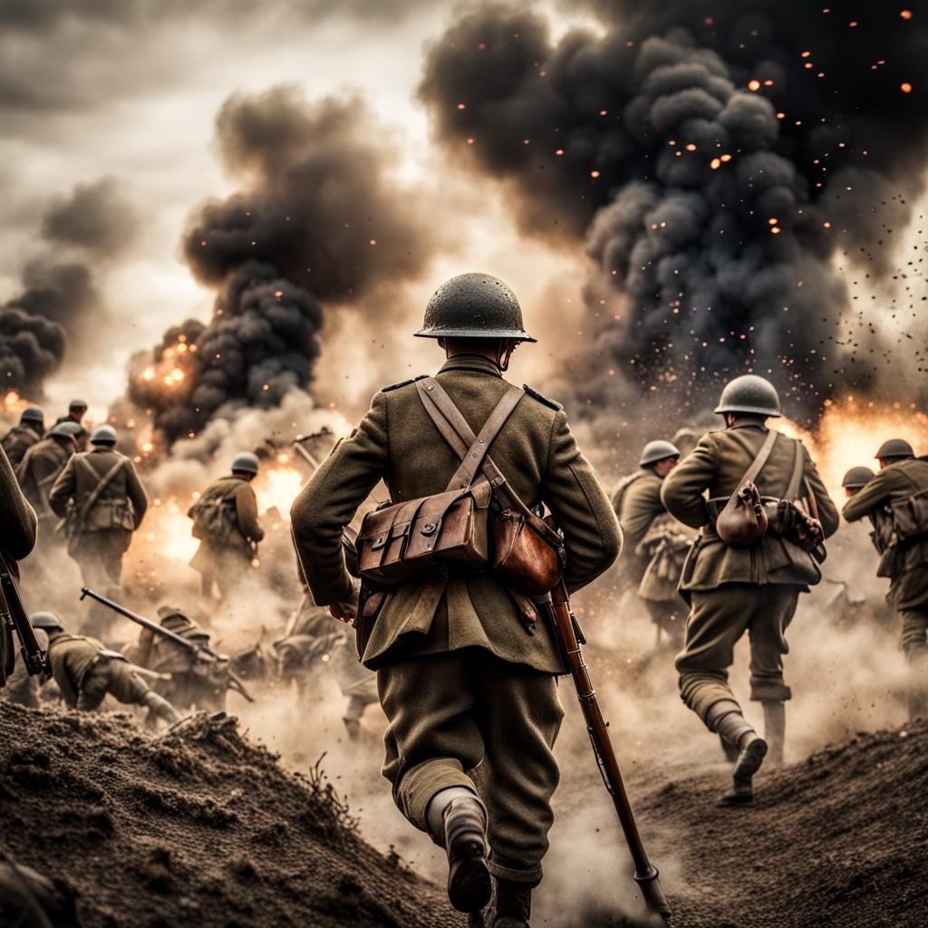 WWI Battleground: Hyperrealistic Artillery and Soldiers