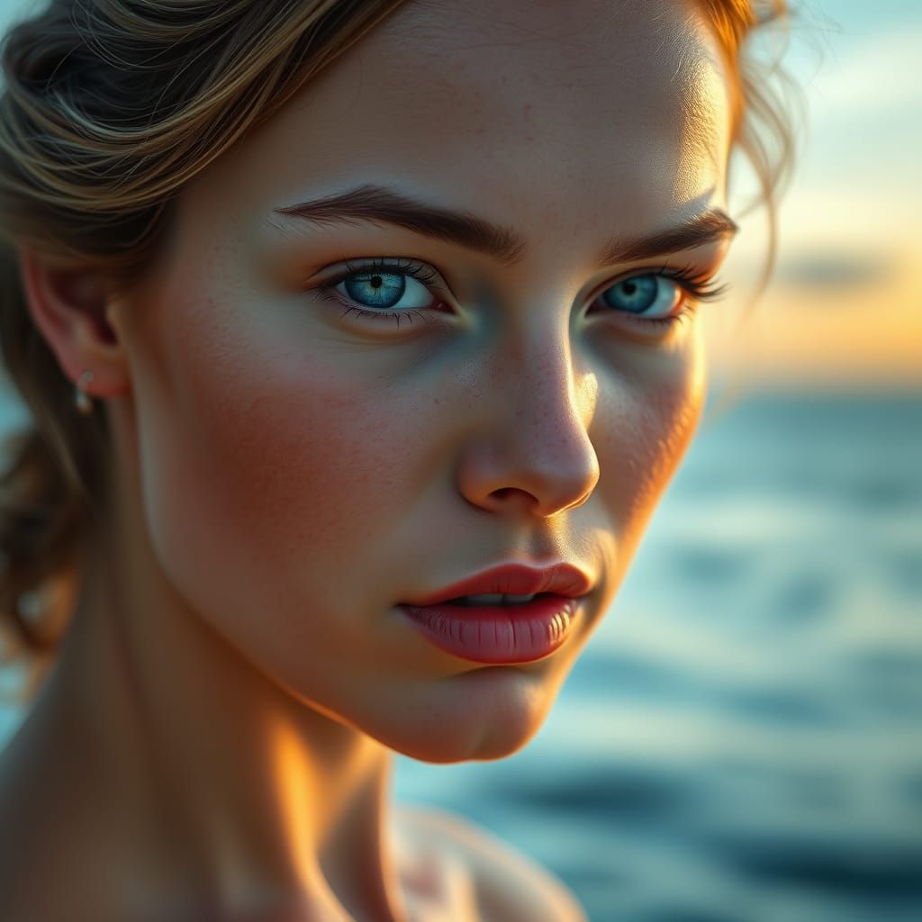 Serene Goddess in Golden Light