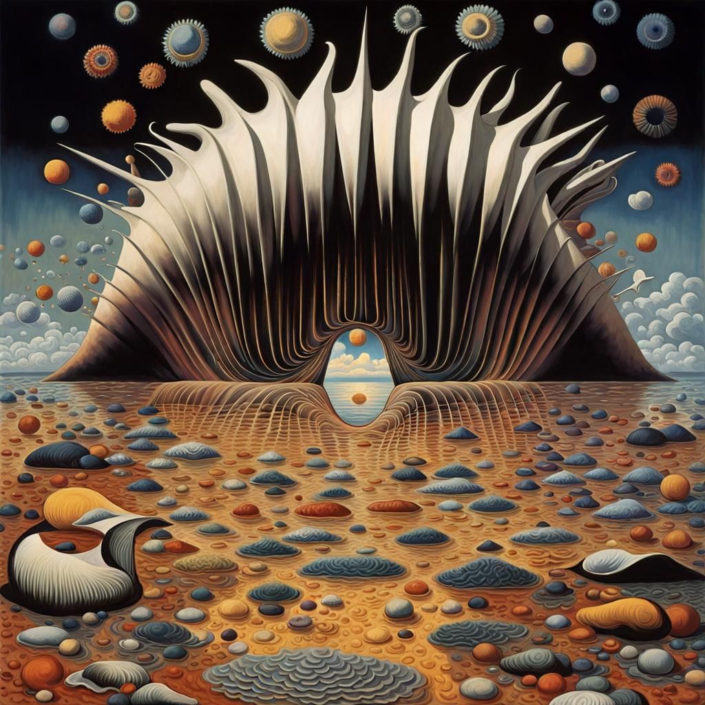 Detailed Abstract Art with Fantastical Elements
