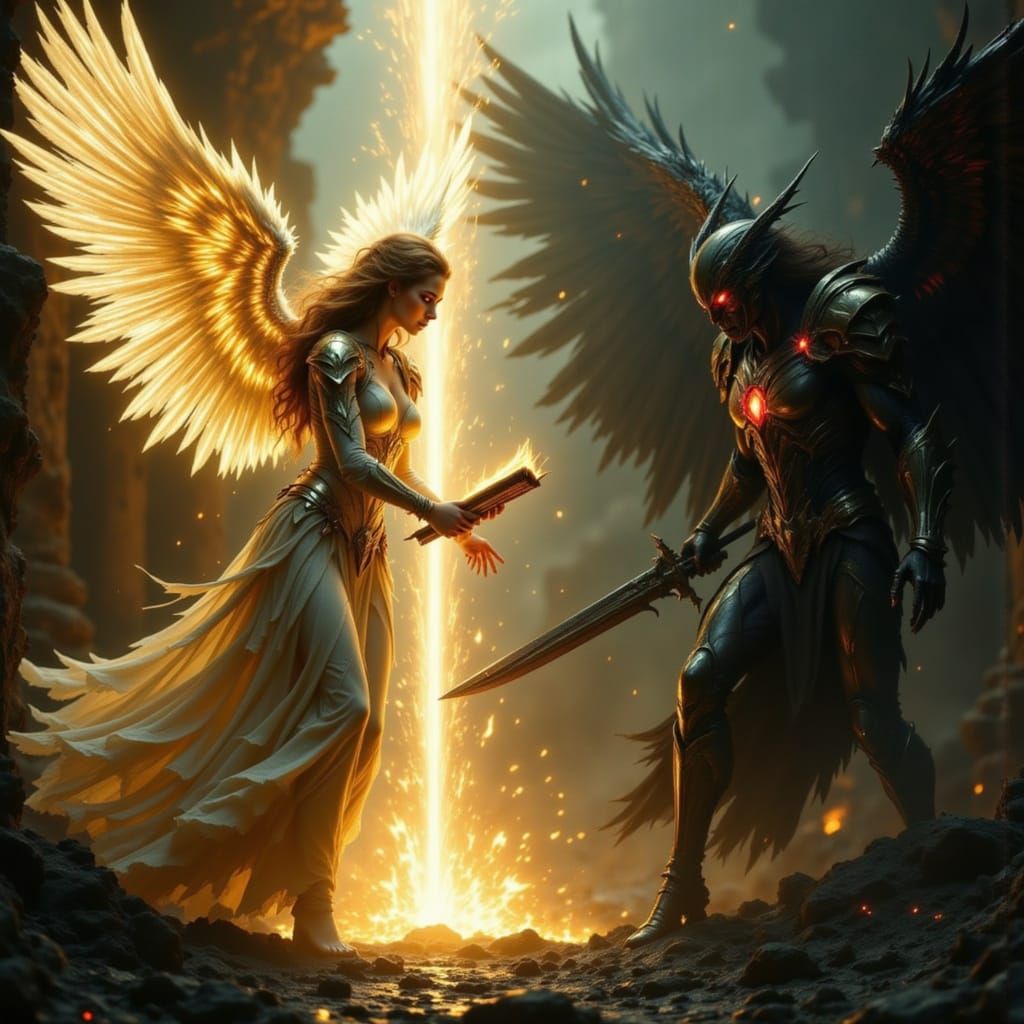 Angel vs Demon Divine Light vs Shadow Battle