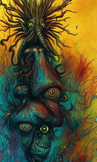 Pineal Gland Monster: Dark Horror Concept Art