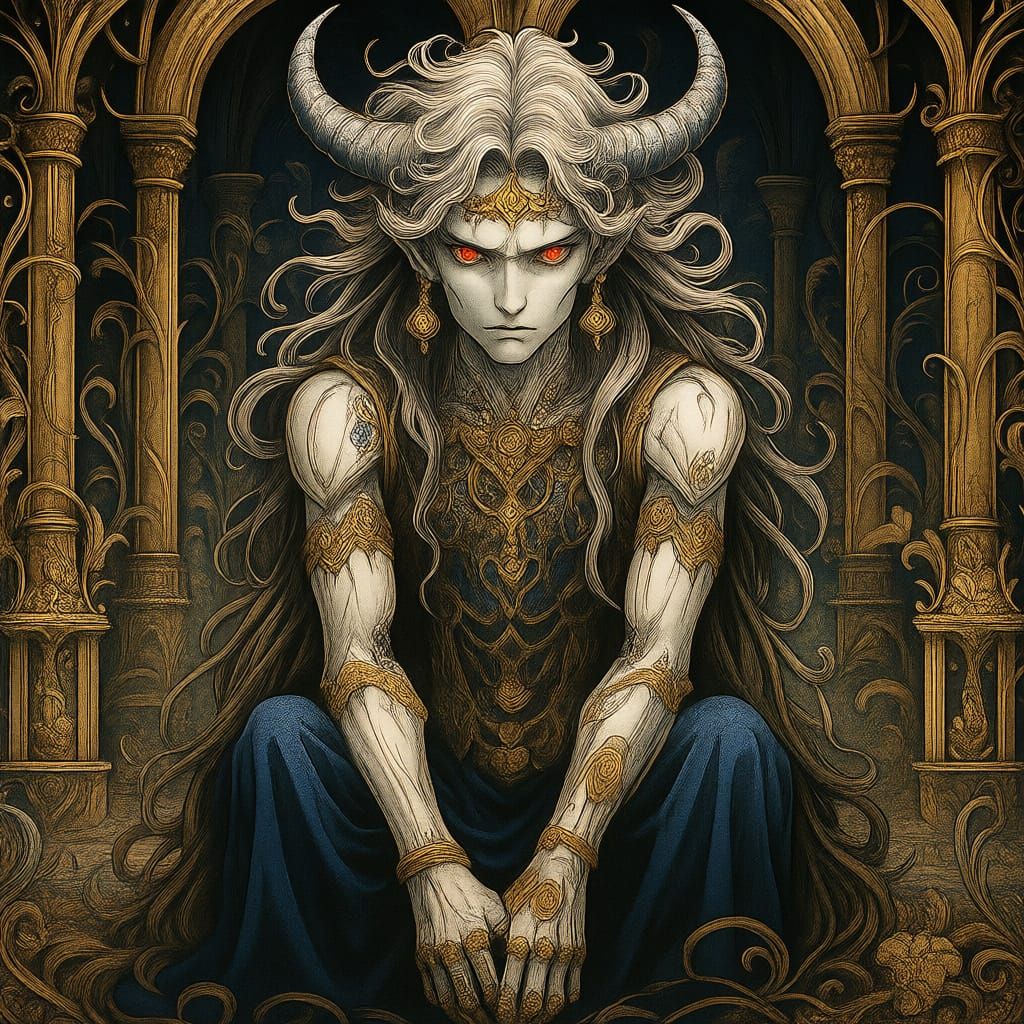 Enchanting Gothic Manga Painting with Clockwork Mech