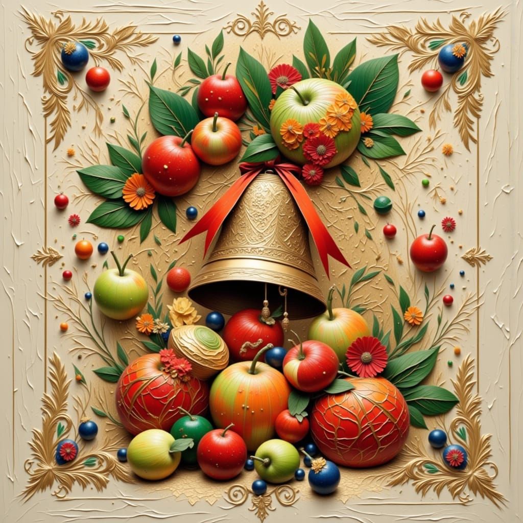 Vibrant Still Life of Fruit and Bell