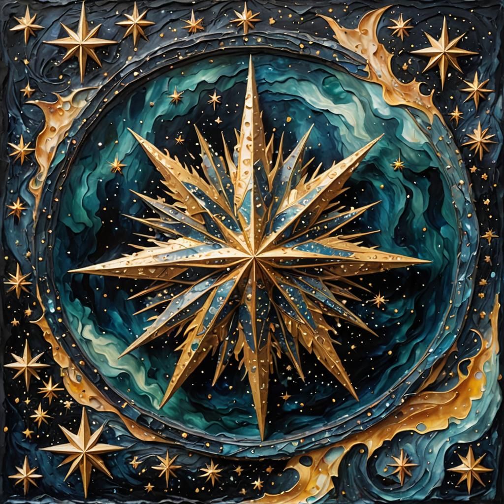 Mixed Media Northern Star Artwork