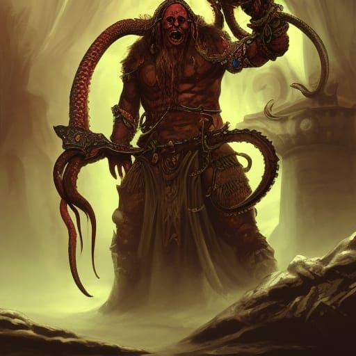 Mystic Barbarian Mutant with Chainsaw Sword