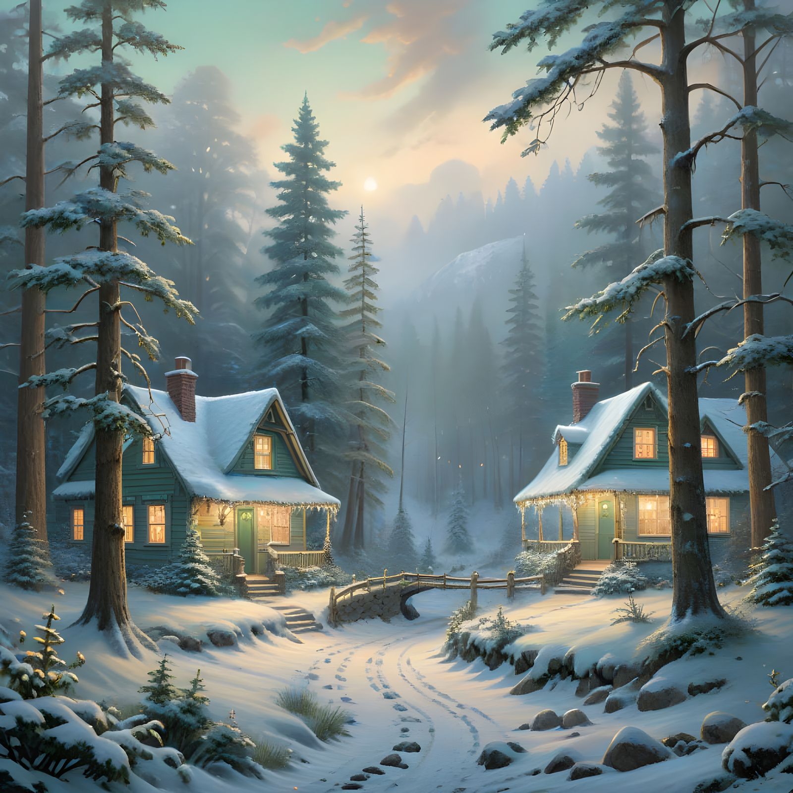 Winter Wonderland in Pastel Hues