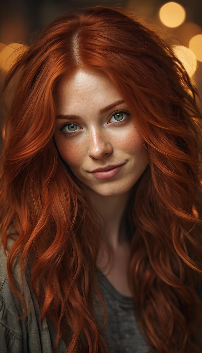 Smiling Redhead Portrait in Natural Light