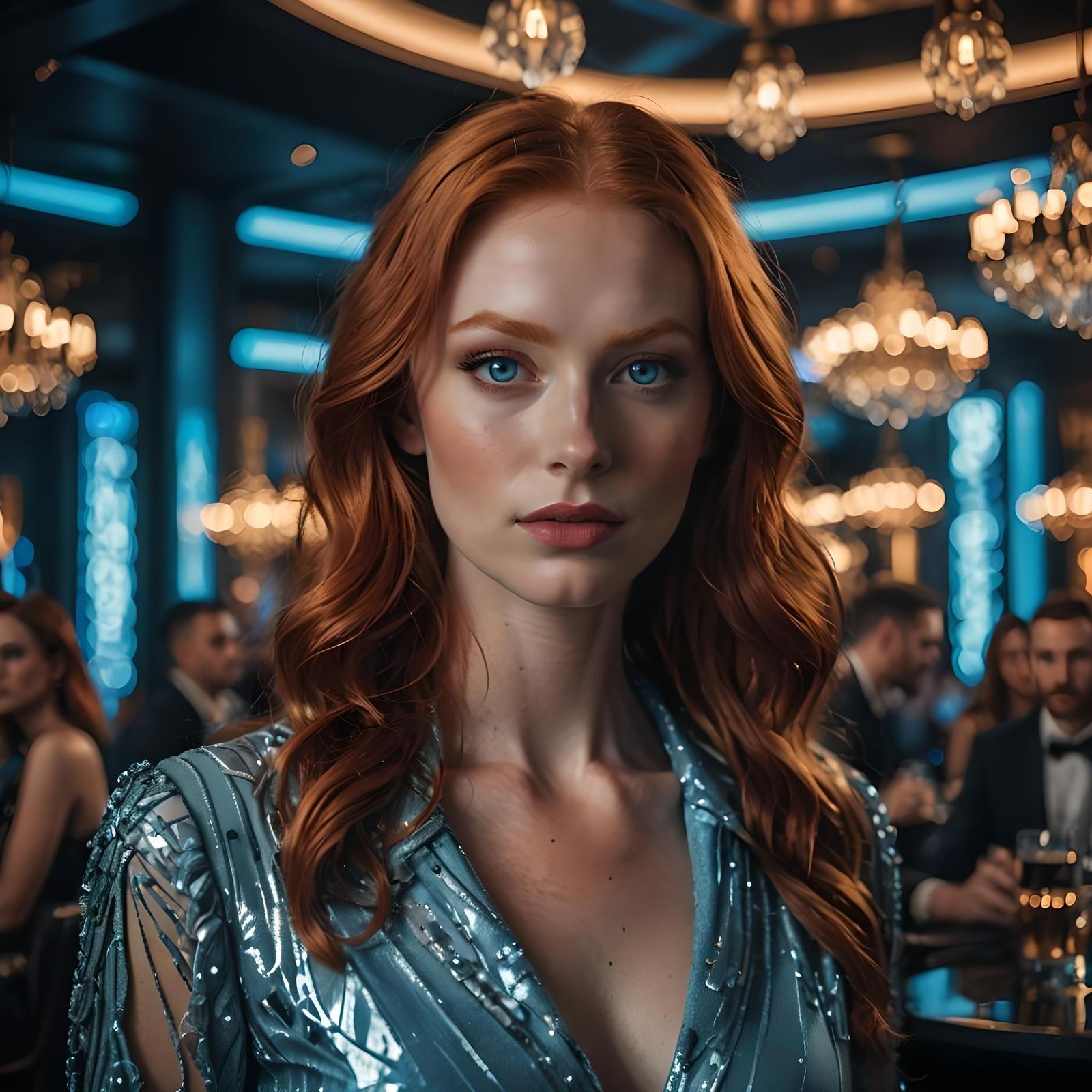 Redhead in Evening Outfit, Cinematic 8K Portrait