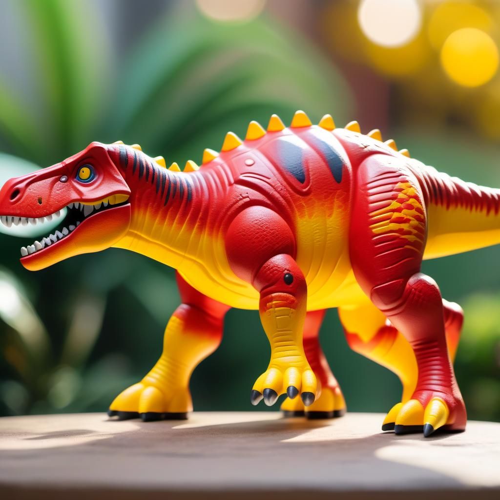 1980s Toy Dinosaur Close-Up Photography