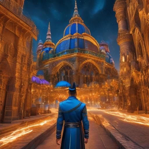 Heroic Kebapman in Fantastical Cityscape