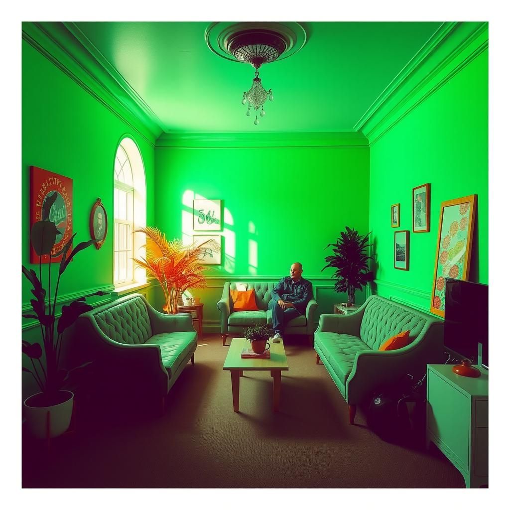 Afterlife Waiting Room in Vibrant Pop Art Style