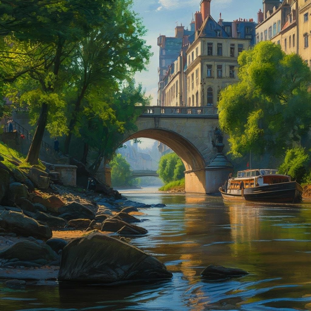 Riverbank Reflections in Soft Morning Light