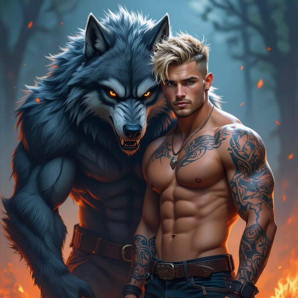 Heroic Man and Werewolf Duality in Cinematic Style