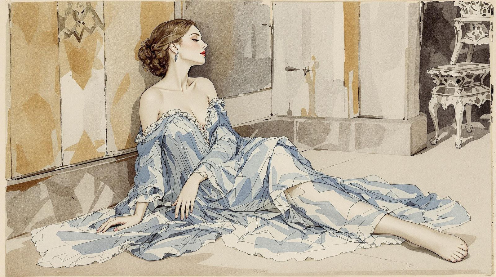 Classic Portrait of a Humble Woman in Blue