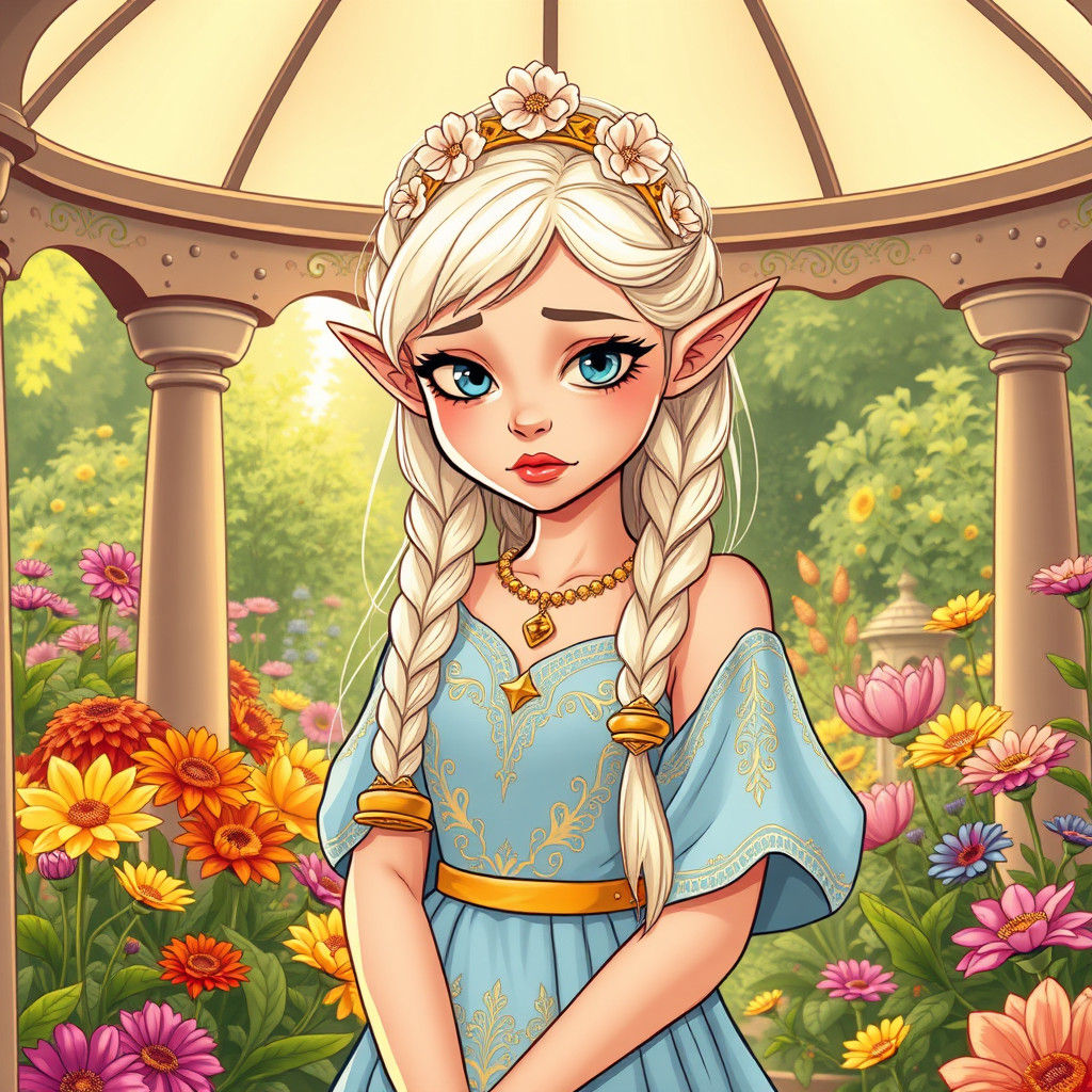 Elven Princess in Nostalgic Eighties Cartoon Style