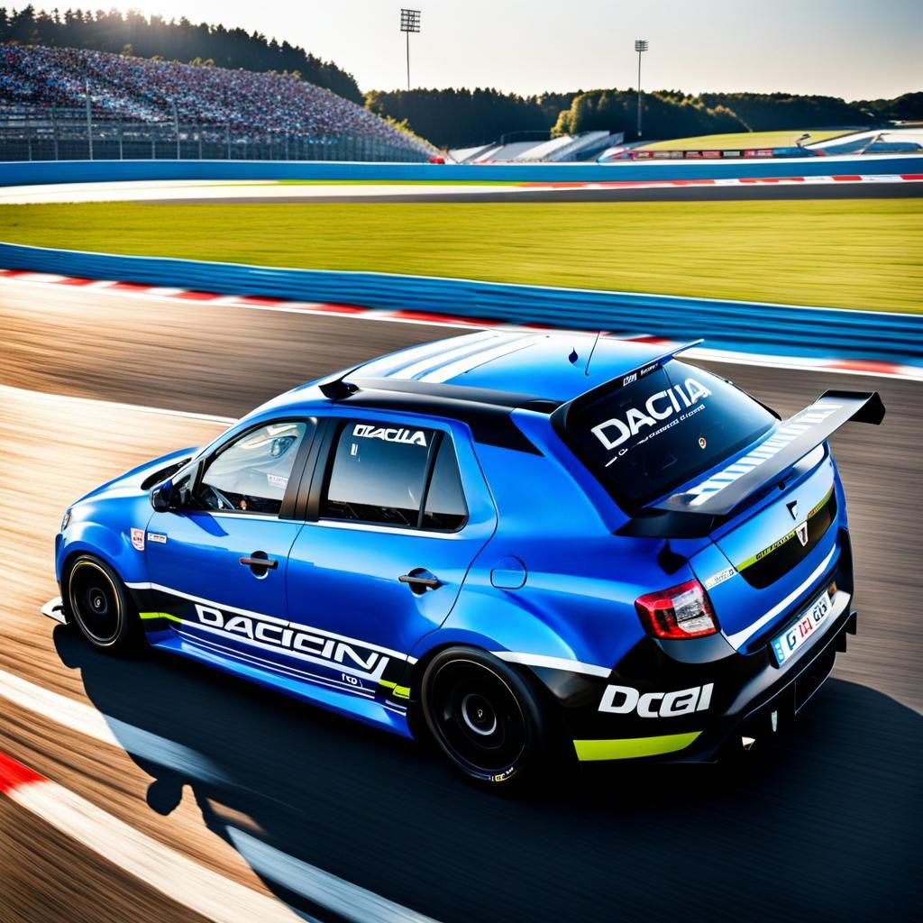Dacia Logan Racecar on the Racetrack