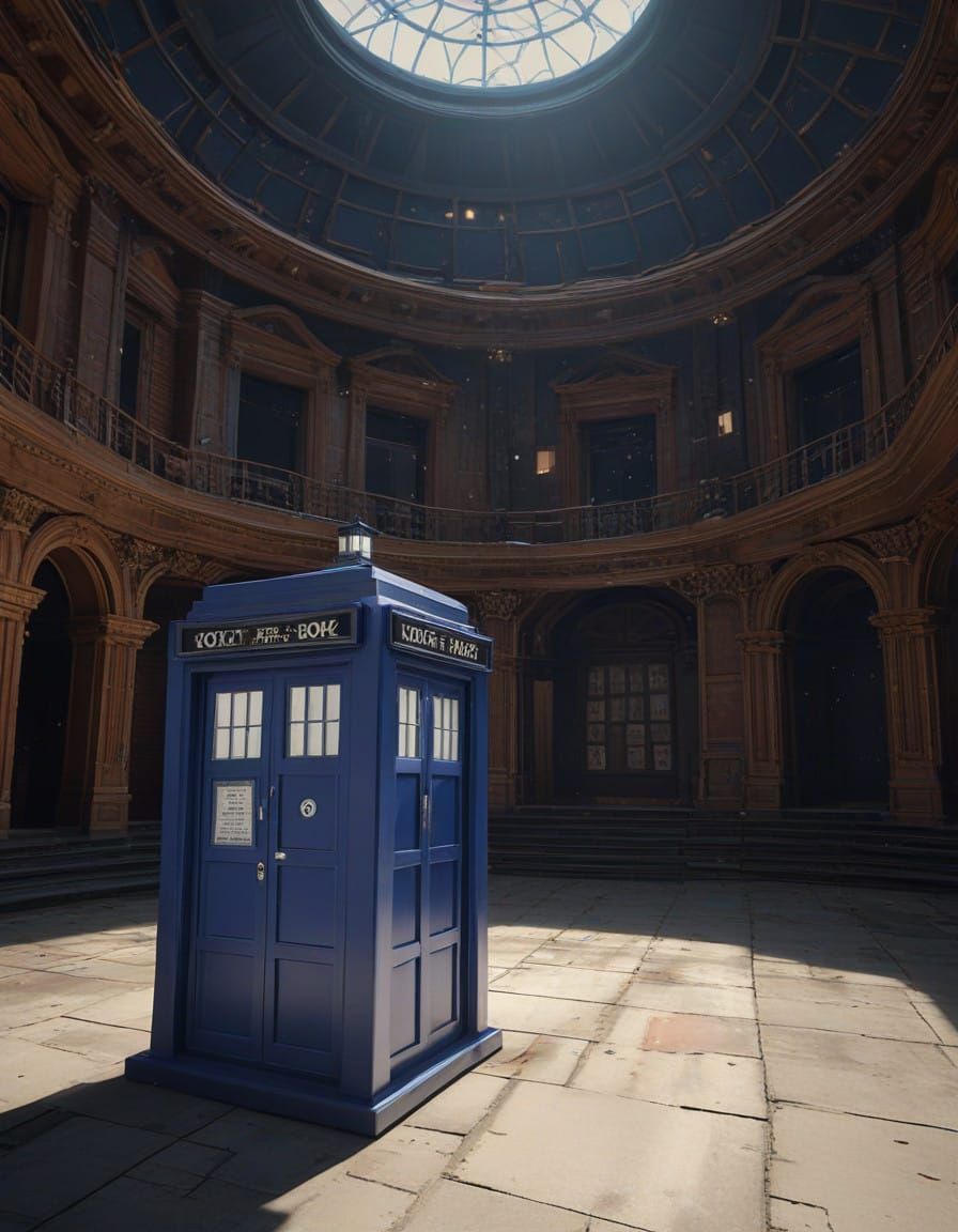 Majestic TARDIS in Epic Vortex of Nebulae