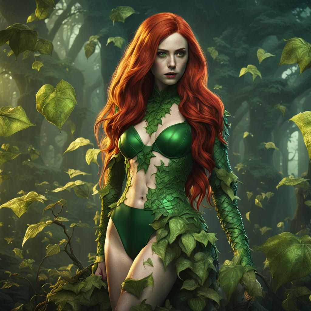Karen Gillan as Poison Ivy: Detailed Matte Painting