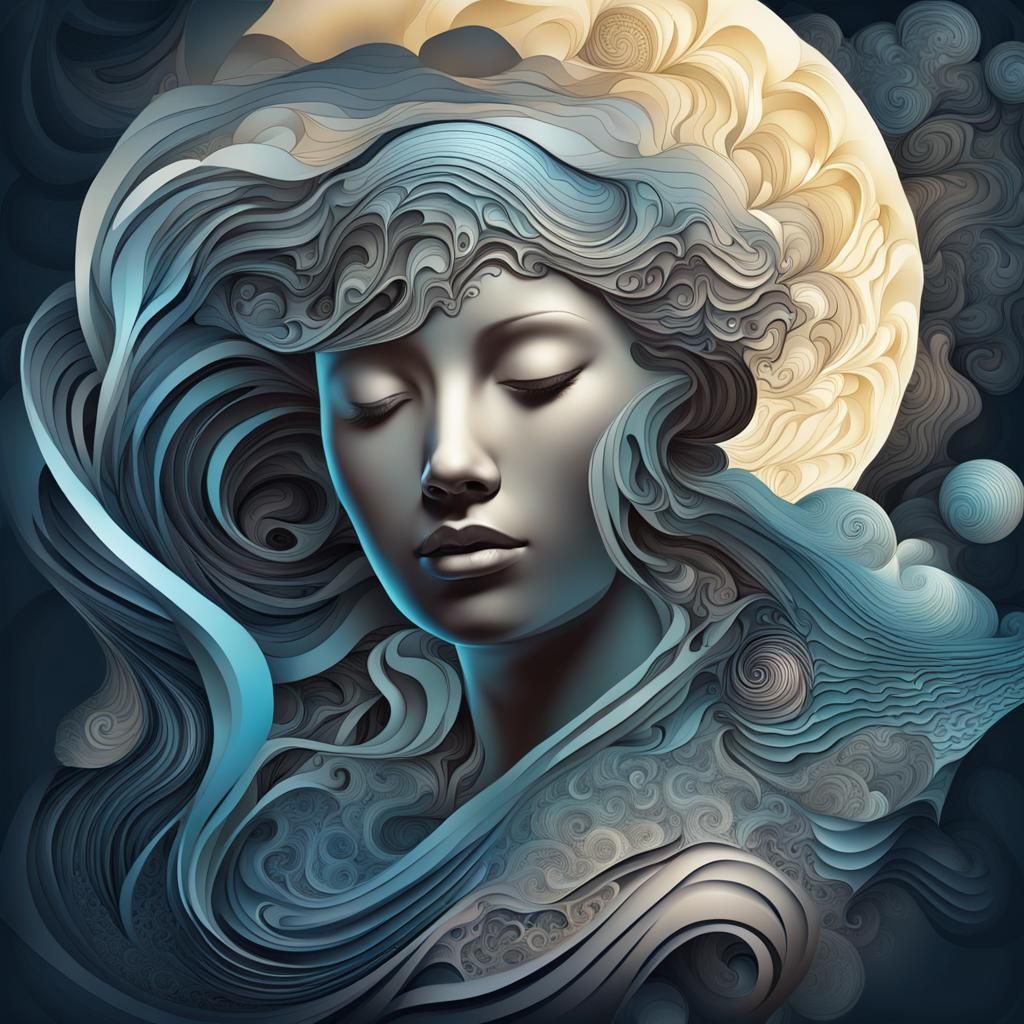 Abstract Fractal Wave Function with 3D Shading