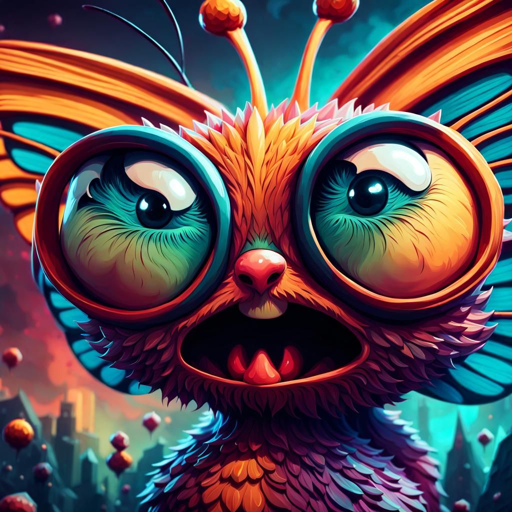 Angry Butterfly Video Game Character Concept Art