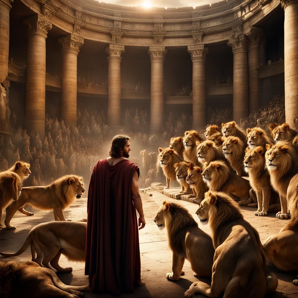 Daniel in the Lions' Den: Epic Digital Painting