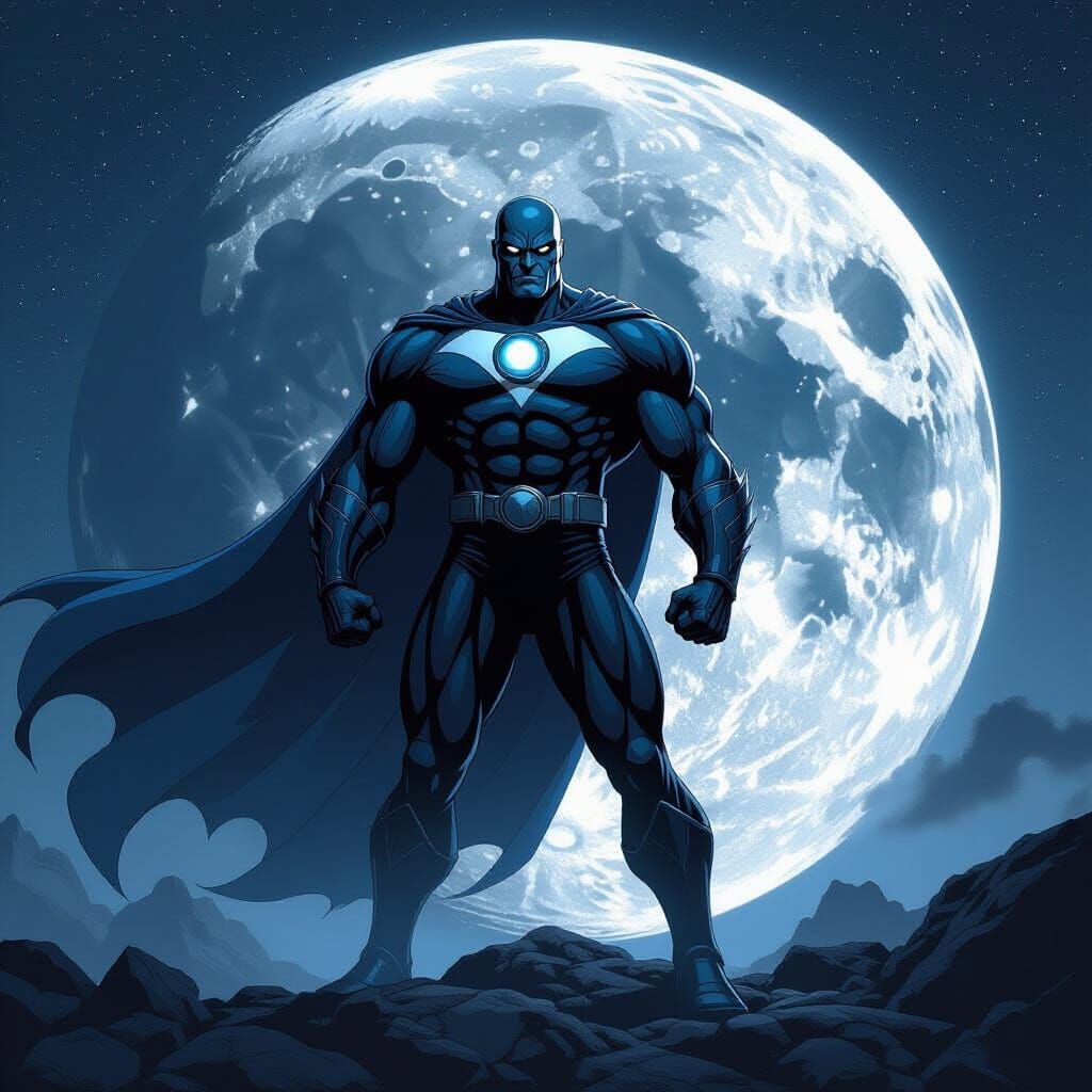 Darkseid on the Moon: A Striking Digital Illustration