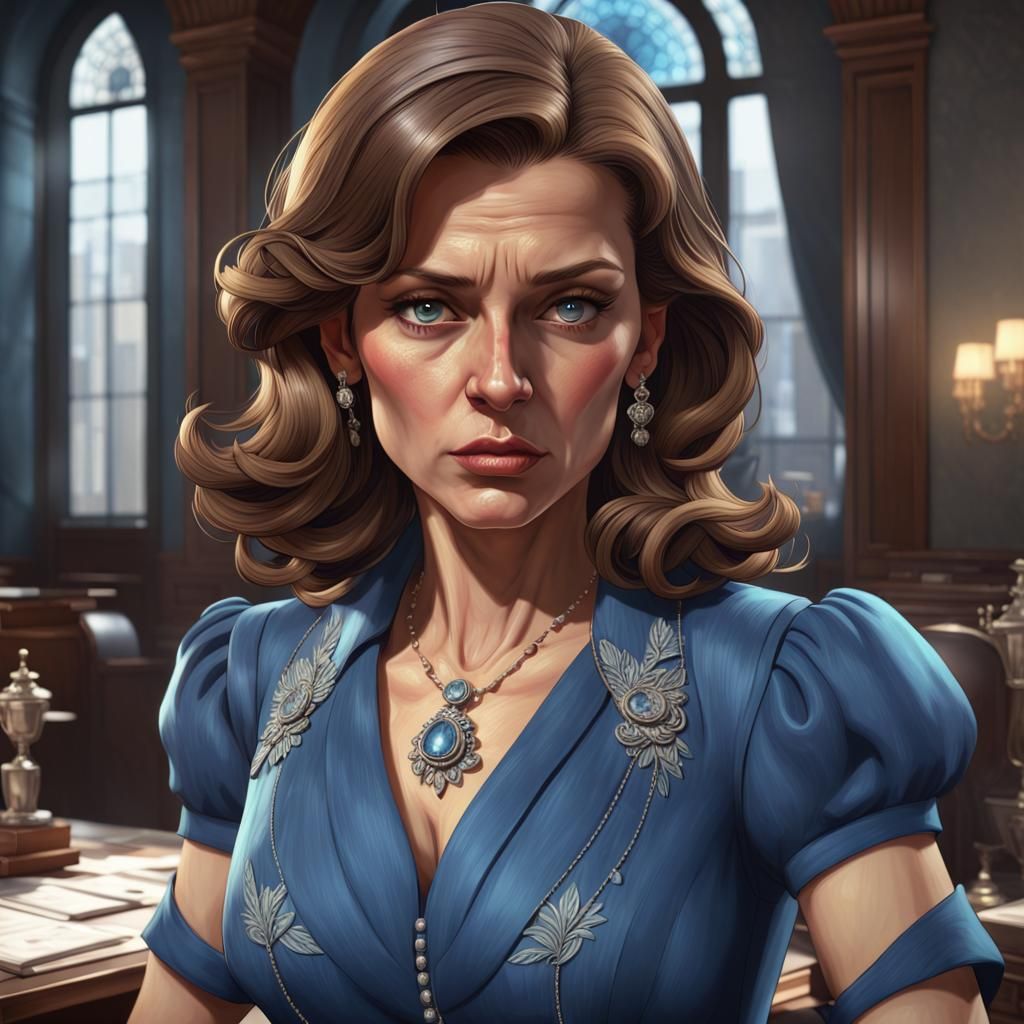 Spanish Mob Boss Portrait in Hyperdetailed Style