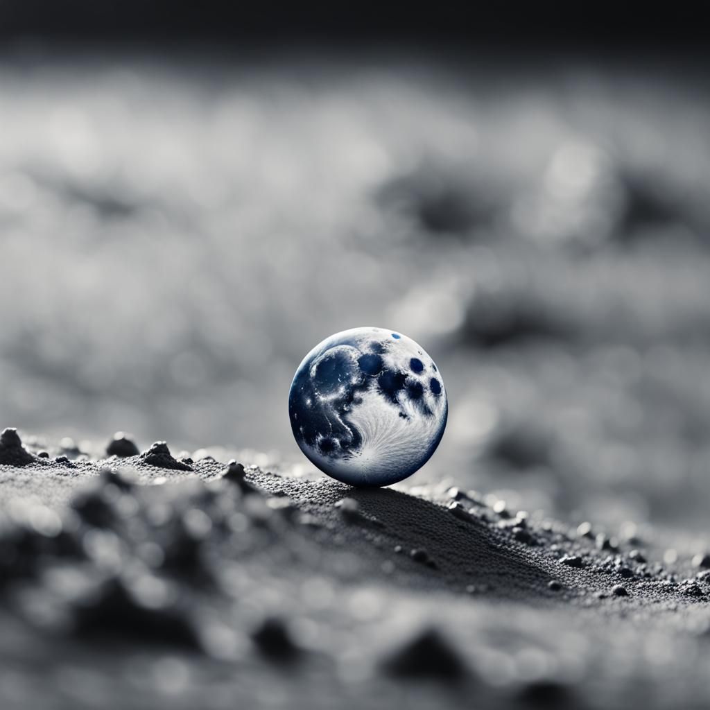 Lunar Walker: Minimalist Black and White Photography