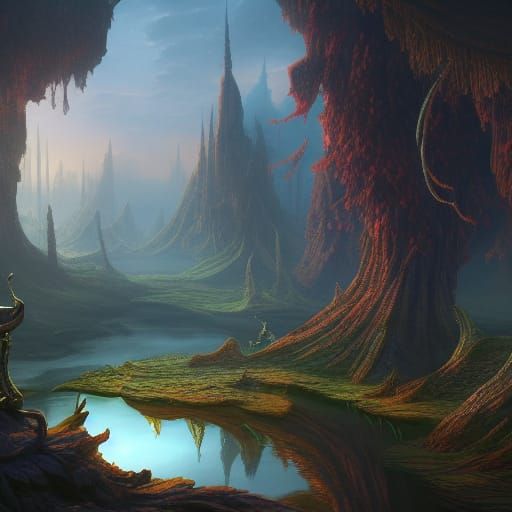 Jealousy Reflection: Detailed Matte Painting