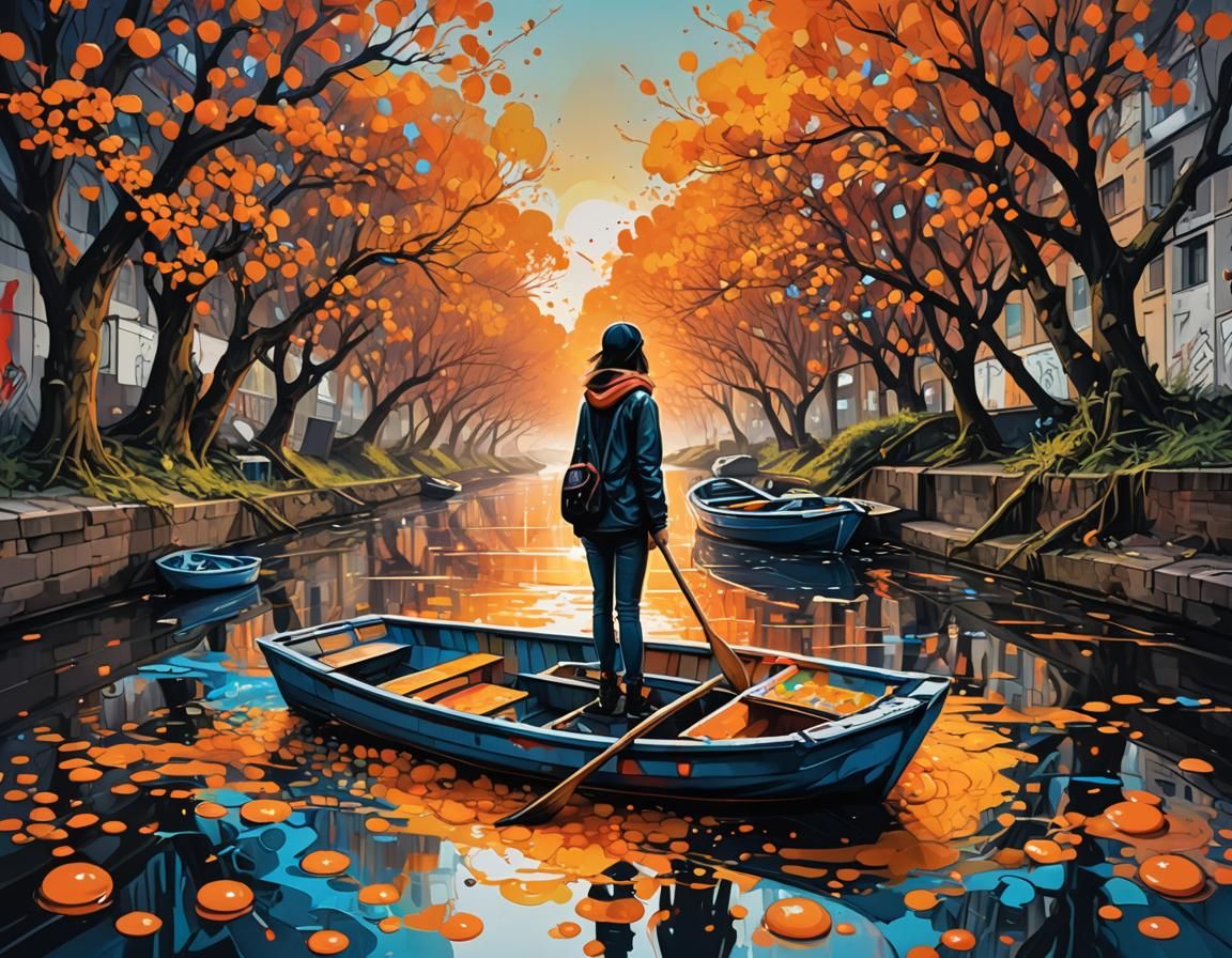 Psychedelic River Scene with Kaleidoscope Eyes