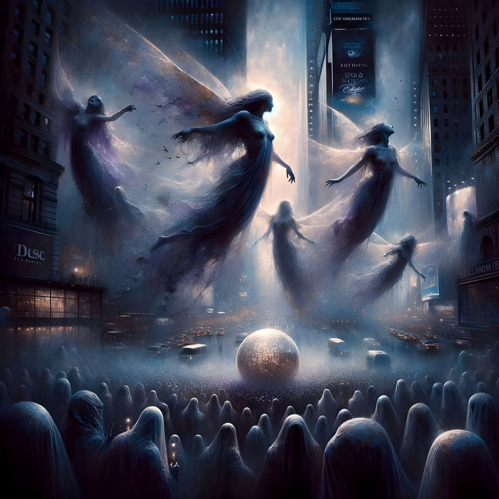 Spectral New Year's Eve at Times Square