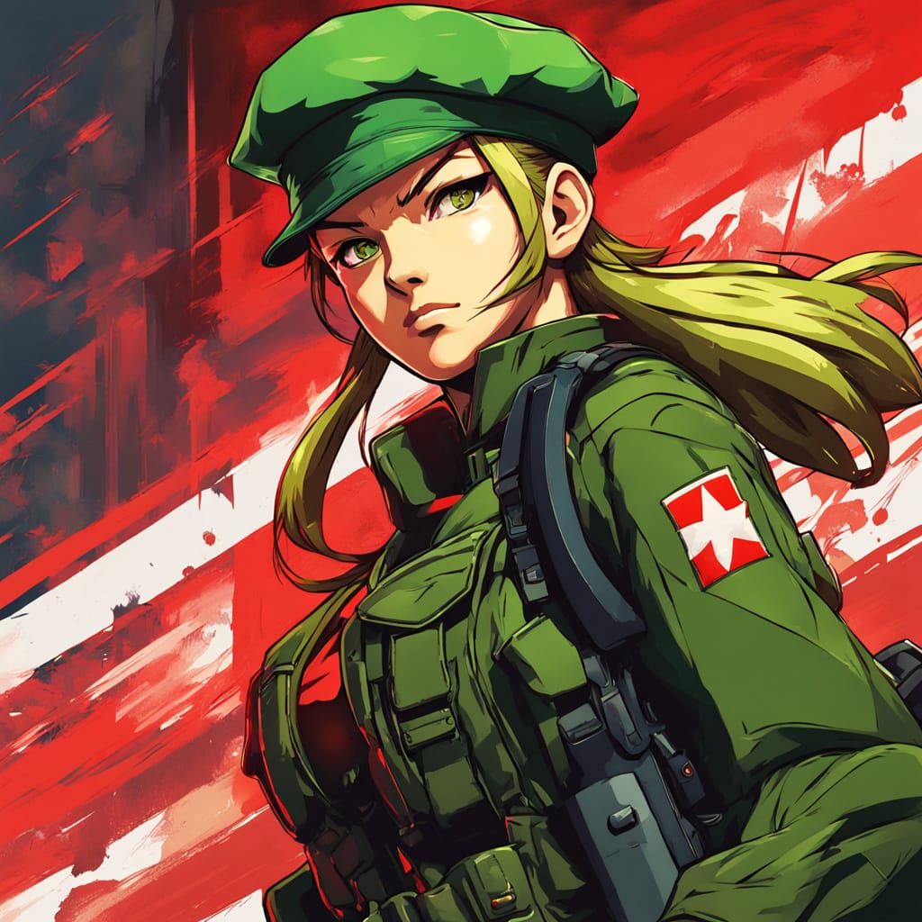 Anime-Inspired Cammy Fan Art in Action Pose