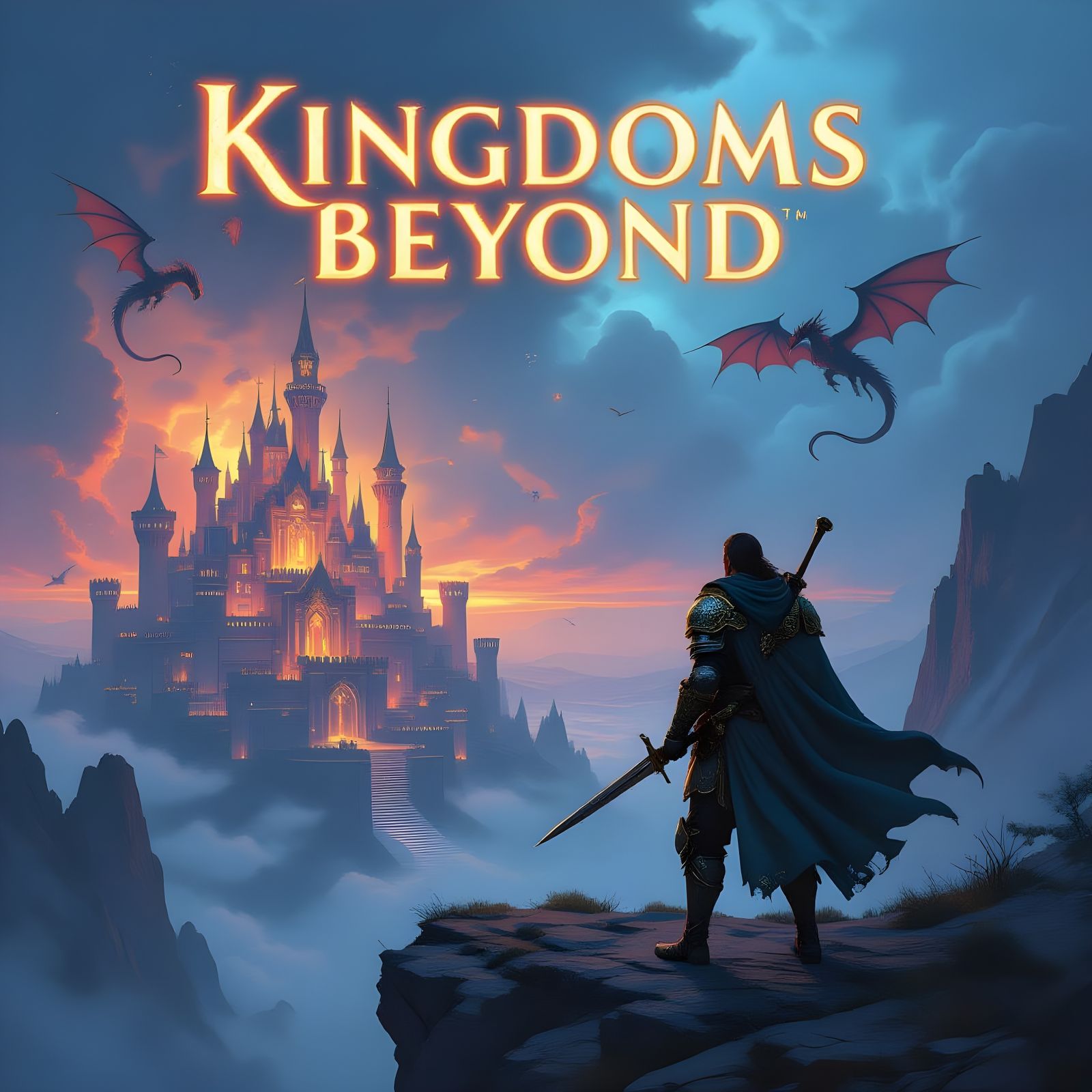 Mystical Kingdom Overlook in Epic Fantasy Art Style