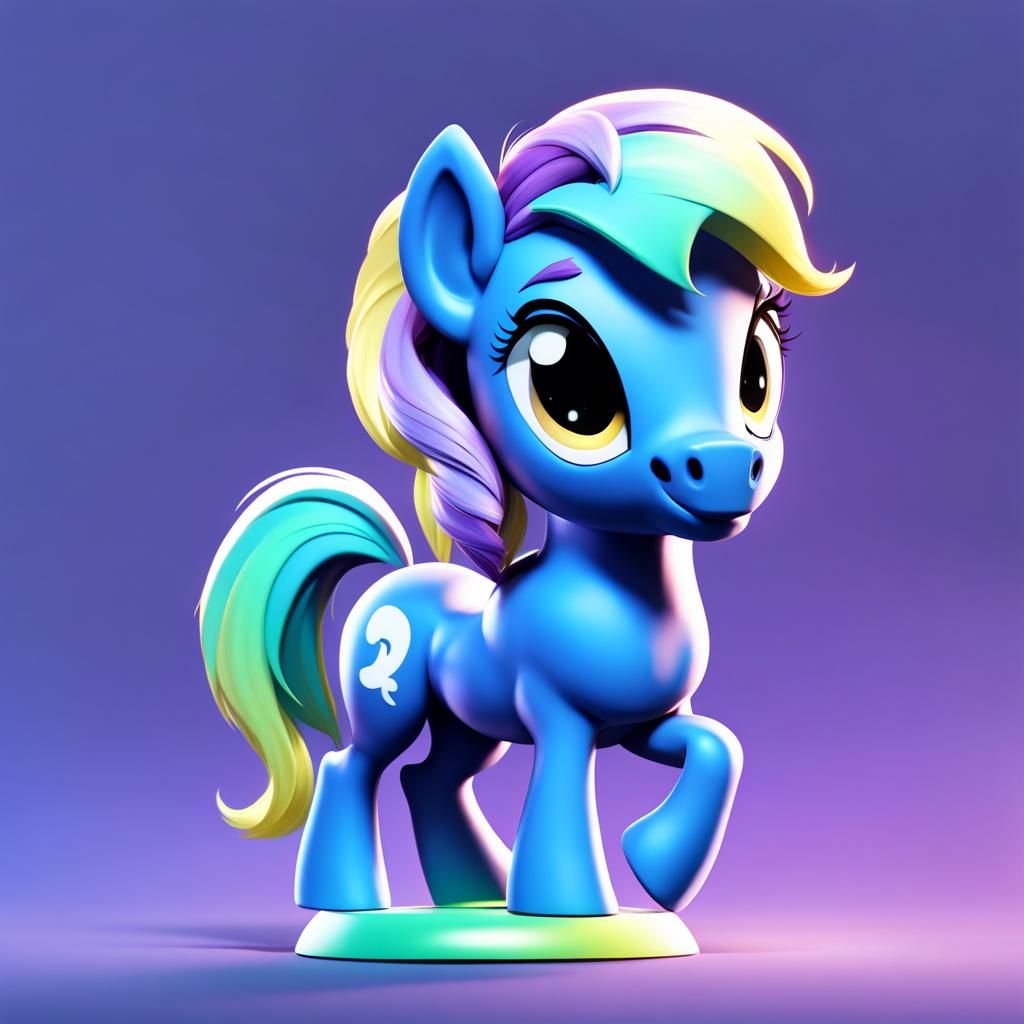 Cute Chibi Pony in 3D Digital Art Style